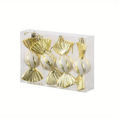 4pcs Sweet Shaped Baubles and Glittery Decorations Christmas Ornaments