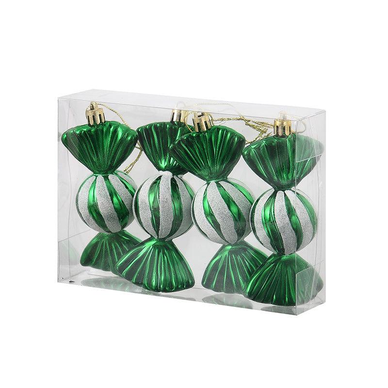 4pcs Sweet Shaped Baubles and Glittery Decorations Christmas Ornaments