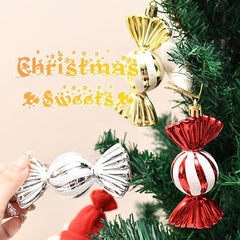 4pcs Sweet Shaped Baubles and Glittery Decorations Christmas Ornaments