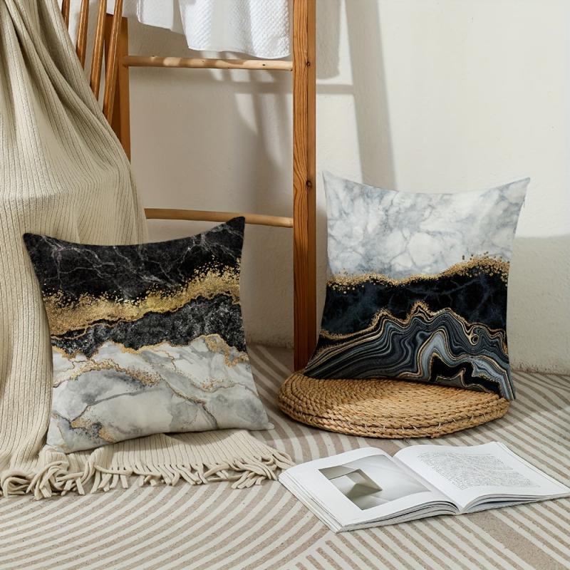 4pcs Marble Throw Pillow Covers 44 96 X 44 96 Cm Abstract Design