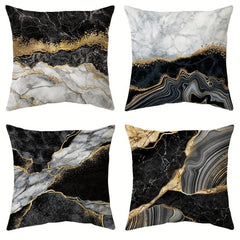 4pcs Marble Throw Pillow Covers 44 96 X 44 96 Cm Abstract Design