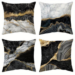 4pcs Marble Throw Pillow Covers 44 96 X 44 96 Cm Abstract Design