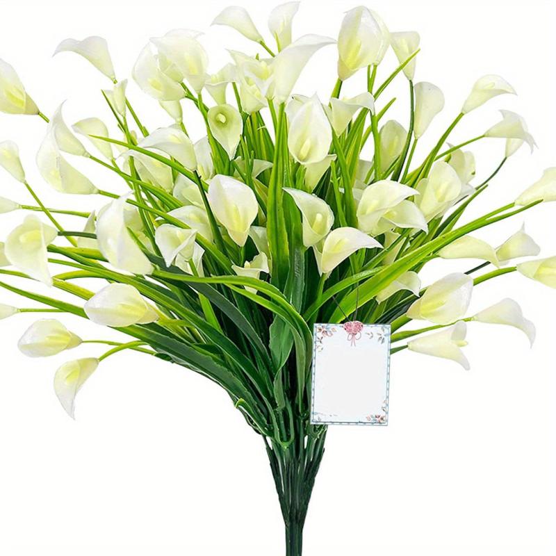 UV Protected Calla Lily Bouquet 5 Forks Outdoor Artificial Flowers for Weddings