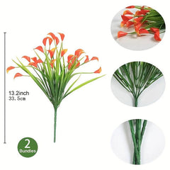 UV Protected Calla Lily Bouquet 5 Forks Outdoor Artificial Flowers for Weddings