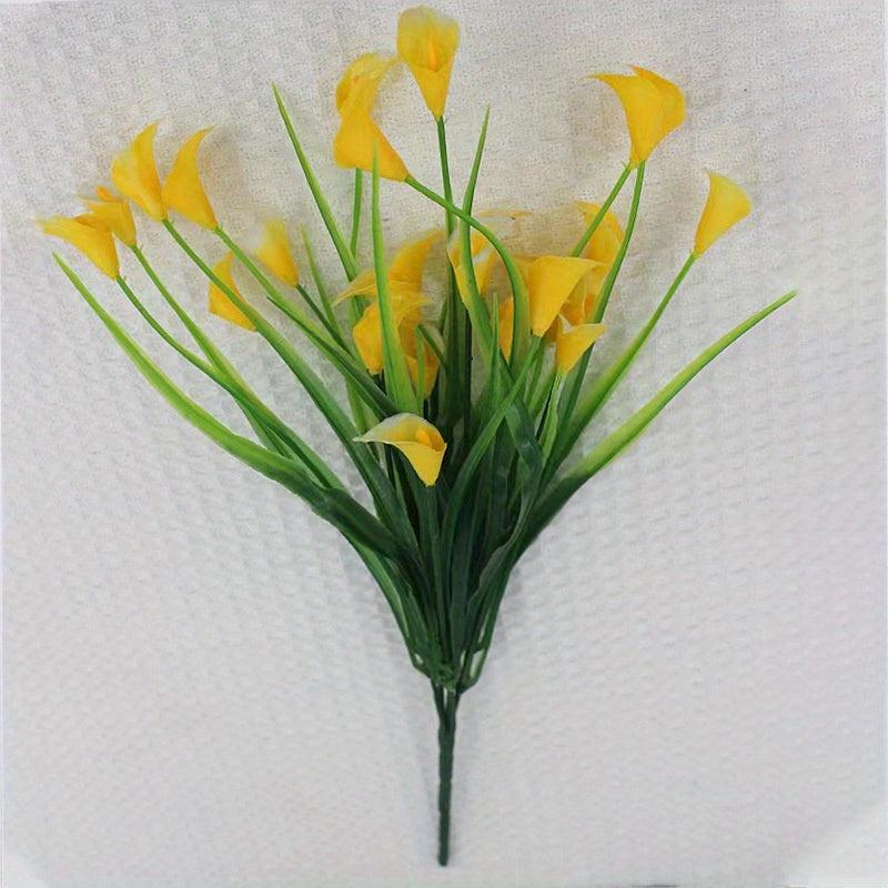 UV Protected Calla Lily Bouquet 5 Forks Outdoor Artificial Flowers for Weddings