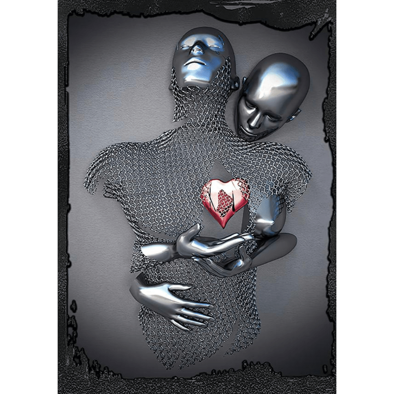 Abstract Love Pair Image Glitter Wall Print Canvas Art