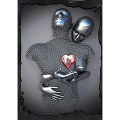 Abstract Love Pair Image Glitter Wall Print Canvas Art