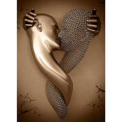 Abstract Love Pair Image Glitter Wall Print Canvas Art