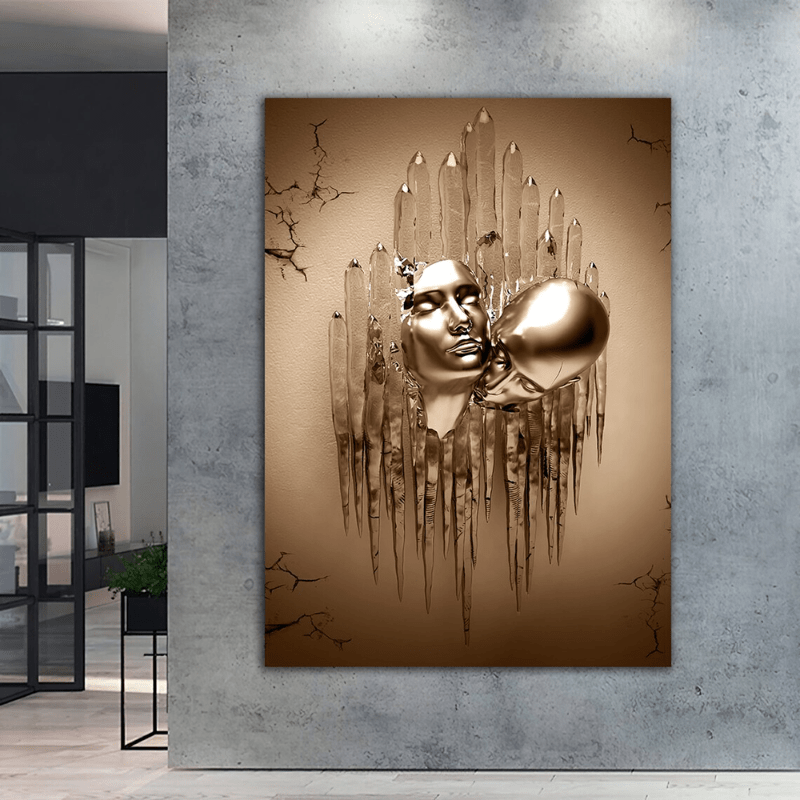 Abstract Love Pair Image Glitter Wall Print Canvas Art