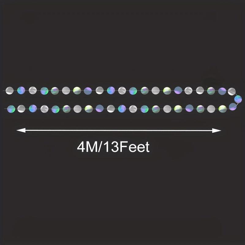 Iridescent Circle Garlands Holographic Streamer for Party Decor