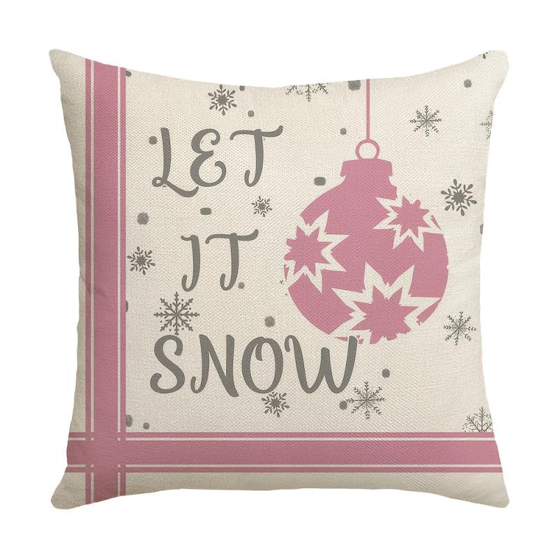 Christmas Snowman Gnome Pink Throw Pillowcase 44x96cm