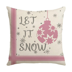 Christmas Snowman Gnome Pink Throw Pillowcase 44x96cm
