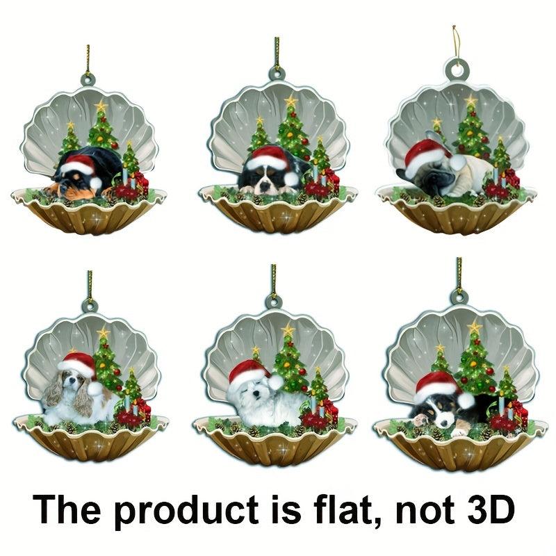Christmas Tree Decoration Puppy Shell Pendant Ornaments Xmas Decor