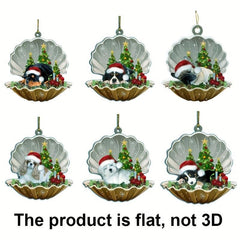 Christmas Tree Decoration Puppy Shell Pendant Ornaments Xmas Decor