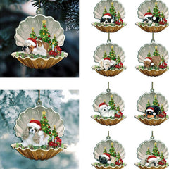 Christmas Tree Decoration Puppy Shell Pendant Ornaments Xmas Decor