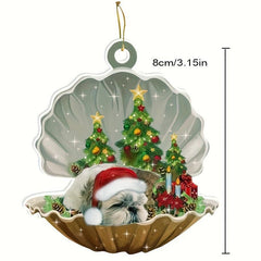 Christmas Tree Decoration Puppy Shell Pendant Ornaments Xmas Decor
