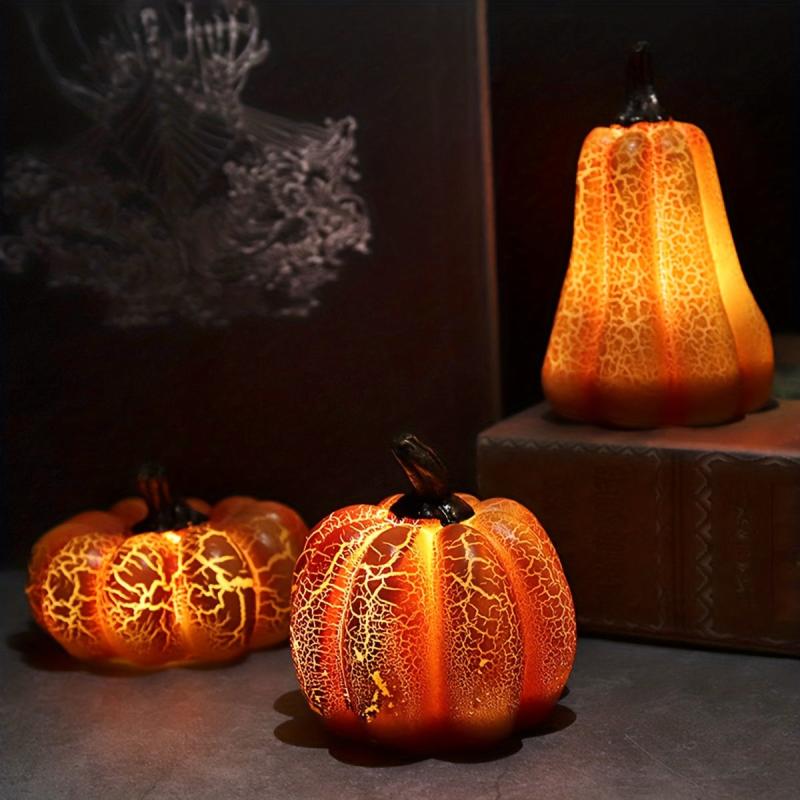 Halloween Pumpkin Lamp LED Candle Night Light Decoration