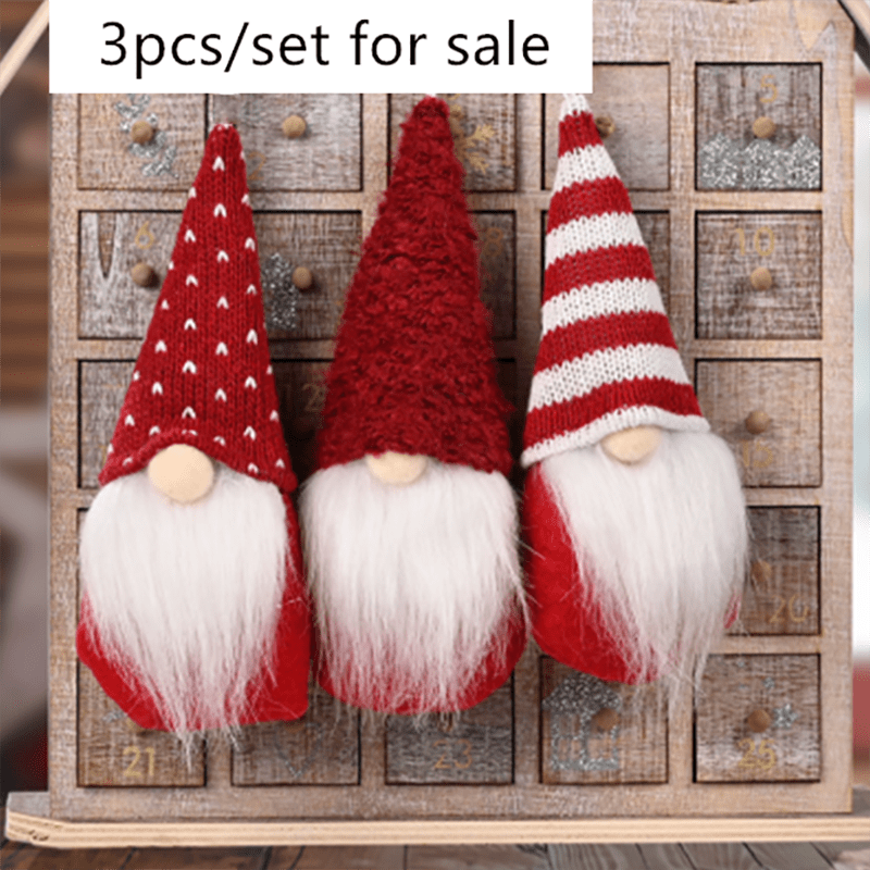 3pcs Forest Old Man Christmas Mini Doll Xmas Decoration For Home