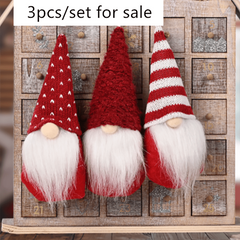 3pcs Forest Old Man Christmas Mini Doll Xmas Decoration For Home