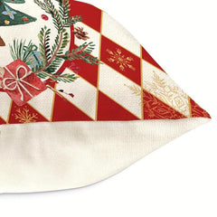 Red Santa Claus Christmas Tree Throw Pillow Cover 17.7 Inch