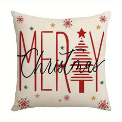 Red Santa Claus Christmas Tree Throw Pillow Cover 17.7 Inch