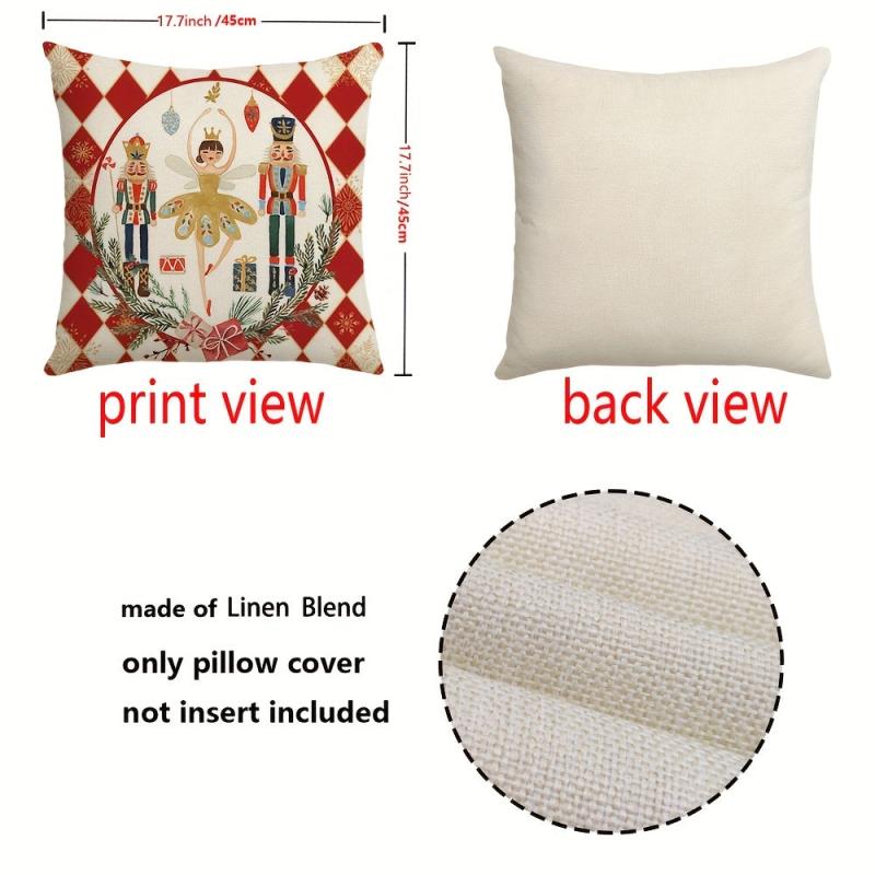 Red Santa Claus Christmas Tree Throw Pillow Cover 17.7 Inch