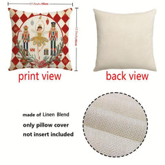 Red Santa Claus Christmas Tree Throw Pillow Cover 17.7 Inch
