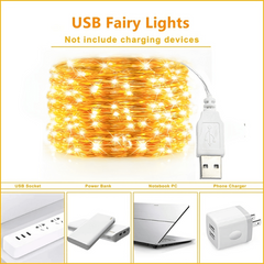 USB Fairy Lights Copper Wire String Lights USB Power String Lights