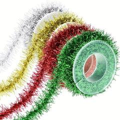 3yd Christmas Tinsel Ribbon Metallic Garland Glitter Tinsel Ribbon