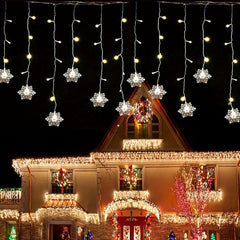 USB Snowflake Curtain Lights 4M Wave Type Snowflake Lights