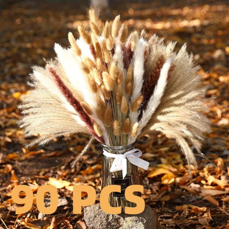 70 Pcs Dried Pampas Grass Bunny Tails