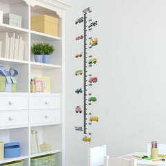 Growth Chart for Kids Transport Truck Cars Wall Stickers Measure Height