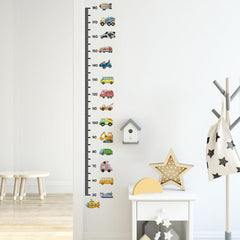 Growth Chart for Kids Transport Truck Cars Wall Stickers Measure Height