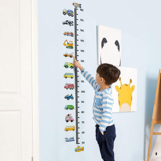 Growth Chart for Kids Transport Truck Cars Wall Stickers Measure Height