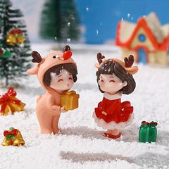 Micro Landscape Christmas Couple Dolls Home Decorations