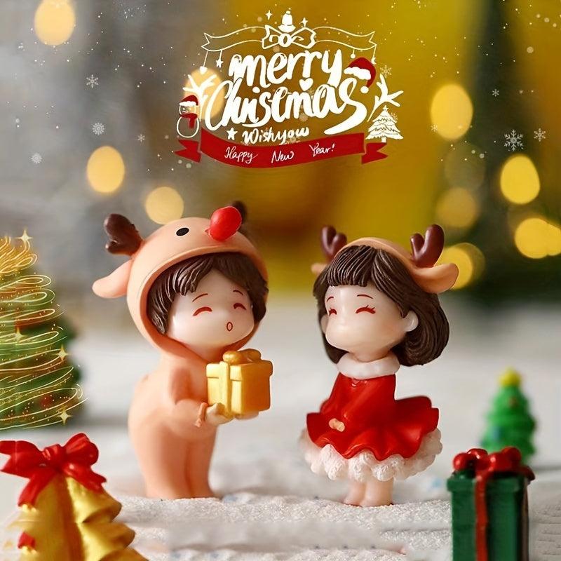 Micro Landscape Christmas Couple Dolls Home Decorations