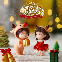 Micro Landscape Christmas Couple Dolls Home Decorations