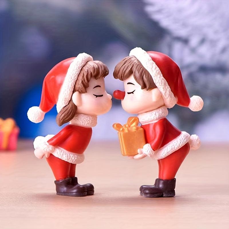 Micro Landscape Christmas Couple Dolls Home Decorations