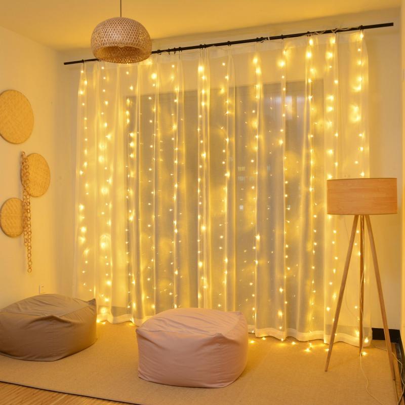 LED Fairy Lights Christmas Curtain Lights Remote Control Decoration