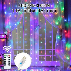 LED Fairy Lights Christmas Curtain Lights Remote Control Decoration