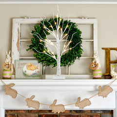 Bonsai Tree Easter Decorations With 24 Led Lights Timer Tabletop Birch Tree