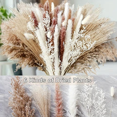 50pcs Boho Dried Pampas Grass Bouquet for Home Decor