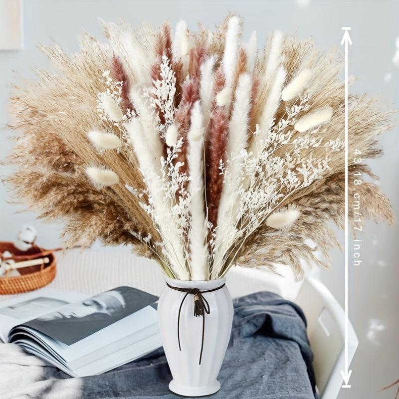 50pcs Boho Dried Pampas Grass Bouquet for Home Decor