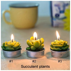 6pcs Cactus Tea Candles - Home Decor for Parties & Weddings