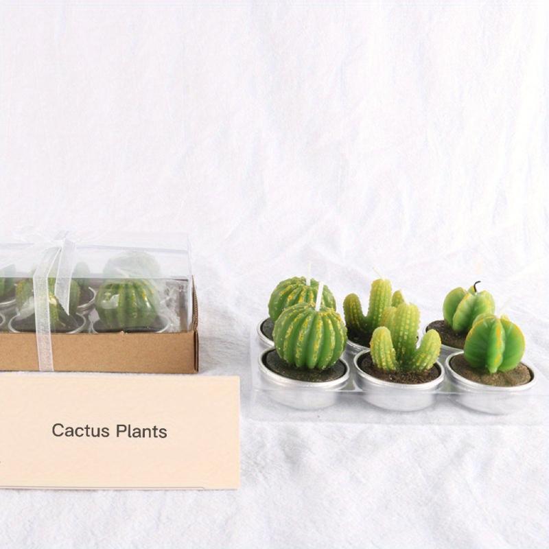 6pcs Cactus Tea Candles - Home Decor for Parties & Weddings