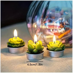 6pcs Cactus Tea Candles - Home Decor for Parties & Weddings
