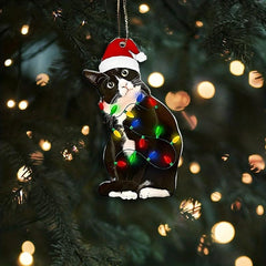 Acrylic Christmas Cat Hat Decoration
