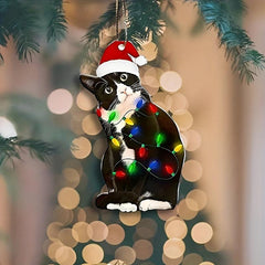 Acrylic Christmas Cat Hat Decoration