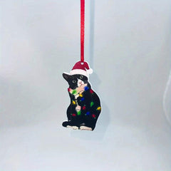 Acrylic Christmas Cat Hat Decoration