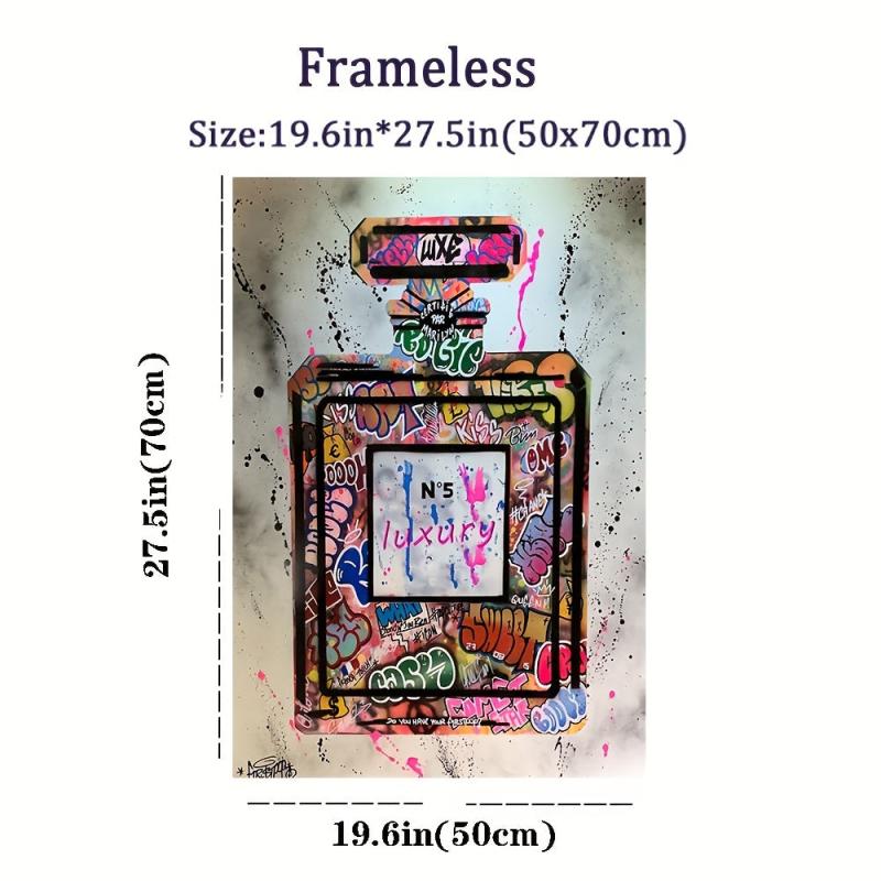 Abstract Graffiti Perfume Bottle Canvas Wall Art Print